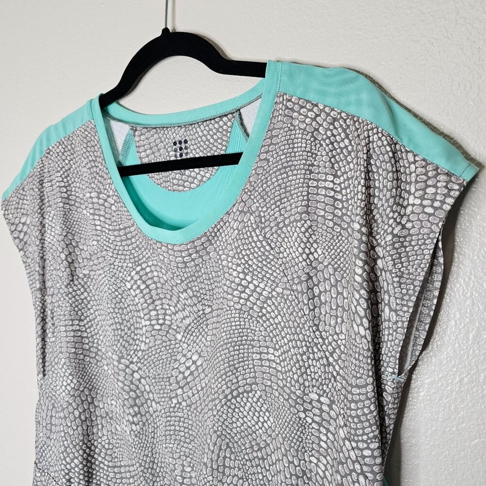 Title Nine M Grey Blue Athletic Dress Drawstring Golf Tennis Pockets Mesh Back - Picture 2 of 6
